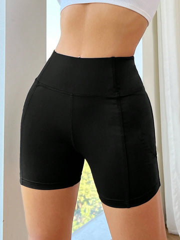 EZwear Women'S Wide Waistband Short Leggings