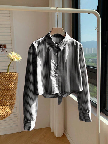 EMERY ROSE Women's Elegant V-Neck Blouse, Autumn