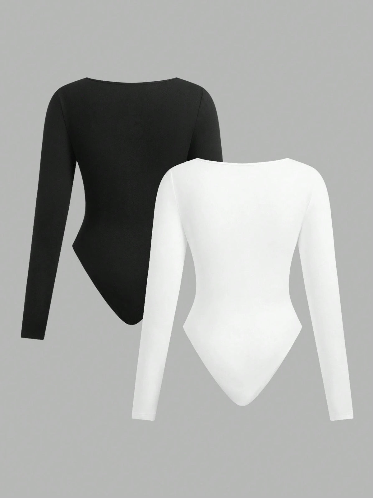 Women Casual Two-Tone Long Sleeve Bodysuit