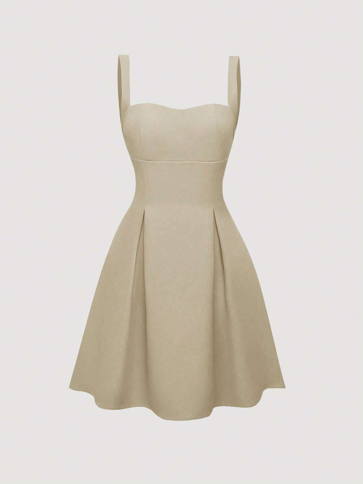 Women Casual Waist Cinched Low-Cut Sleeveless Summer Dress
