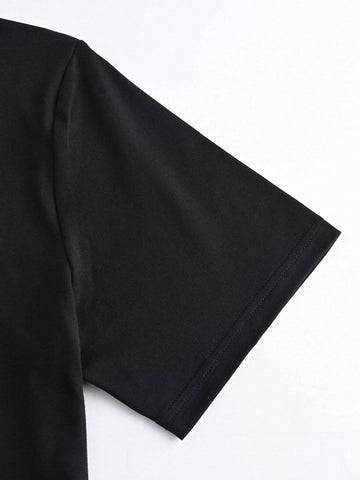 EZwear Women Heart Print Casual Short Sleeve T-Shirt For Spring And Summer