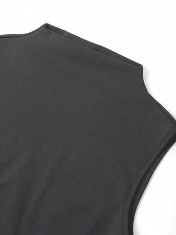 Women High Neck Cinched Waist A-Line Midi Dress, Fashionable & Versatile Office Wear