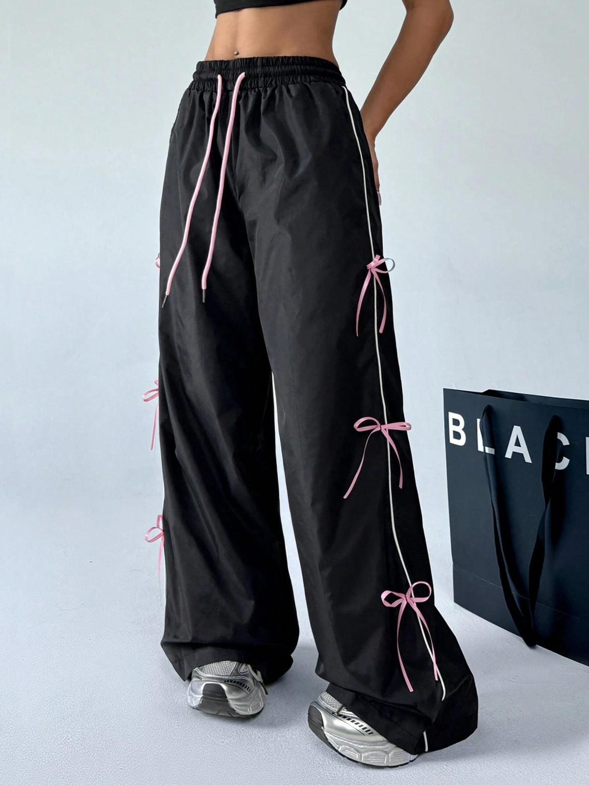 EZwear Women\ Pants With Bowknot Decoration