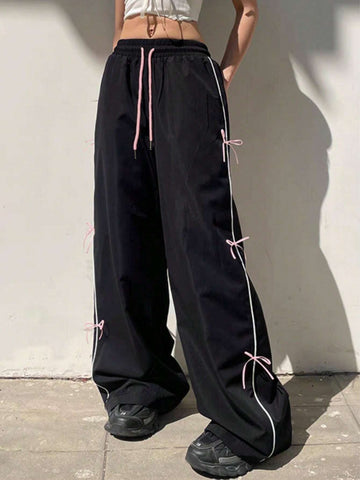 EZwear Women\ Pants With Bowknot Decoration