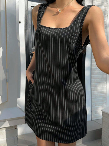 Women Preppy Pinafore A-Line Mini Dress