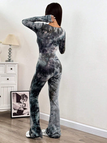 Square Neck Flare Leg Jumpsuit