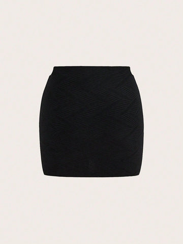 Women Summer Solid Color Twist Knot Short Sleeve Crop Top And Skirt Set