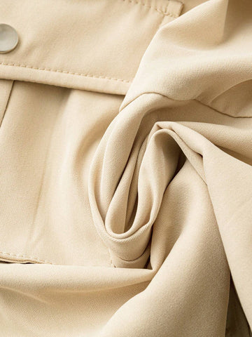 EZwear Women Y2K Khaki 3D Pocket Mini Skirt