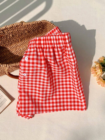 EZwear Women Y2K Plaid Pajamas Shorts