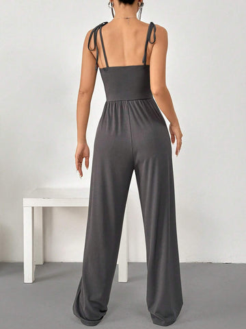 Women Y2K Style Sleeveless Ruched Casual Jumpsuit For Summer