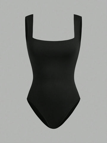 Women's 3pcs Black/Red/White Double-Layer Seamless Bodysuit Vest