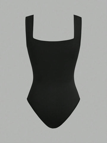 Women's 3pcs Black/Red/White Double-Layer Seamless Bodysuit Vest