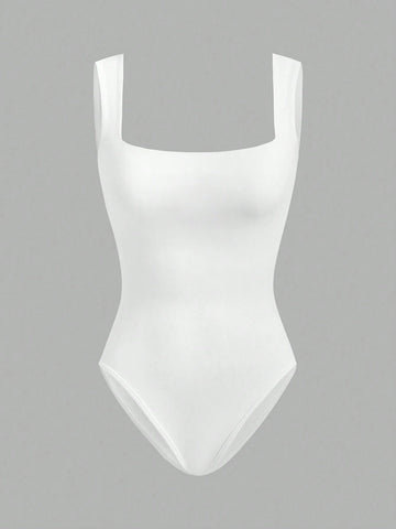 Women's 3pcs Black/Red/White Double-Layer Seamless Bodysuit Vest