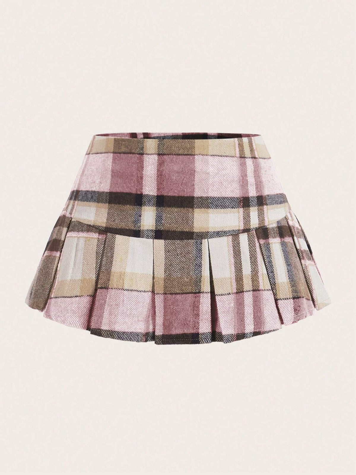 EZwear Women's Autumn And Winter Plaid Pleated Skirt