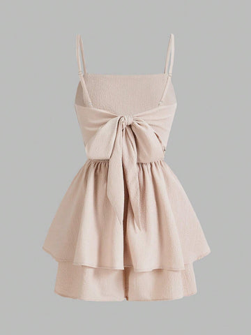 Women's Backless Tie-Back Cami Jumpsuit