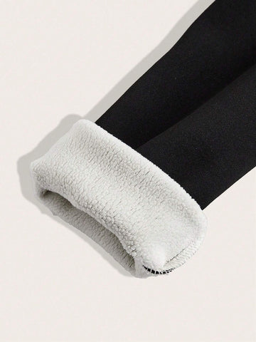 Women's Milano Print Black Square Neck Casual Fitted Thermal Lined Warm Long Sleeve Long Jumpsuit, Basic Autumn/Winter Style