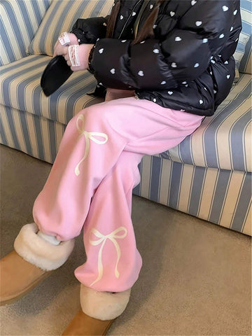 EZwear Women's Bowknot Printed Simple Daily Casual Shorts