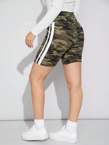 EZwear Women's Camouflage Knitted Short Leggings