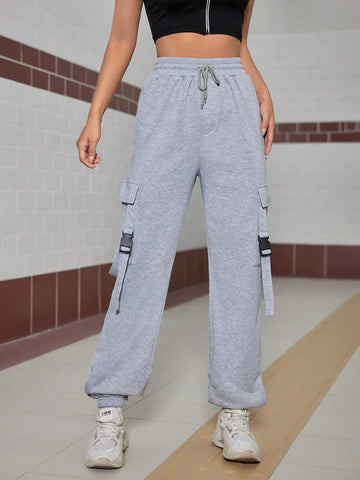 EZwear Women's Cargo Pocketed Casual Sweatpants