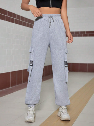 EZwear Women's Cargo Pocketed Casual Sweatpants