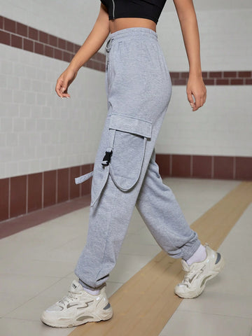 EZwear Women's Cargo Pocketed Casual Sweatpants