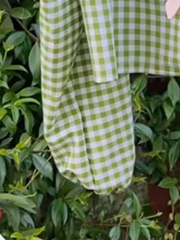 EZwear Women's Casual Plaid Lace-Up Blouse For Spring And Autumn