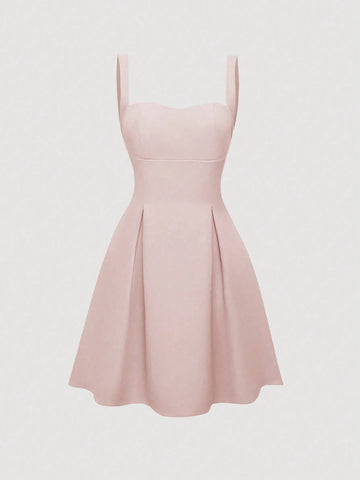 Women's Casual Waist-Cinched Low-Neck Dress For Summer/Holiday