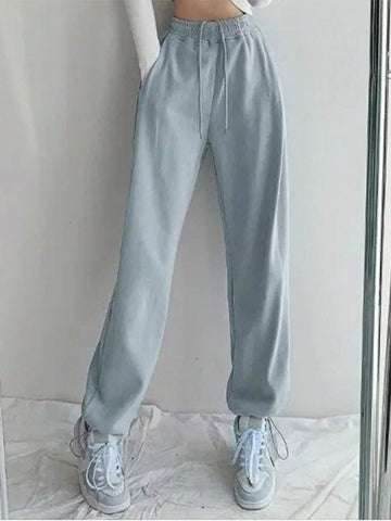 EZwear Women's Drawstring Waist Pocketed Tapered Casual Sweatpants