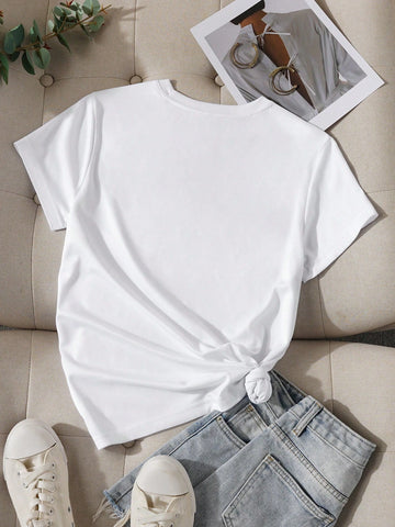 EZwear Women's Eye Pattern Printed Short Sleeve T-Shirt