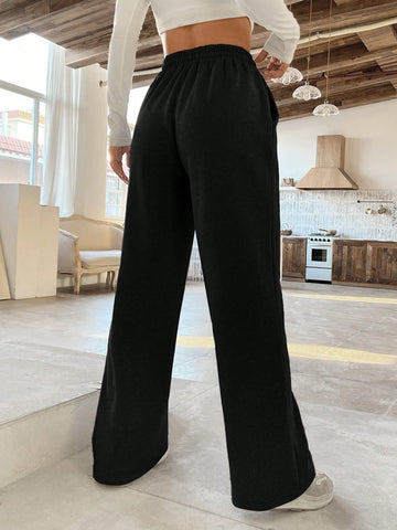 EZwear Women's Fleece Lined Straight Leg Sweatpants