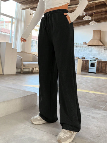 EZwear Women's Fleece Lined Straight Leg Sweatpants