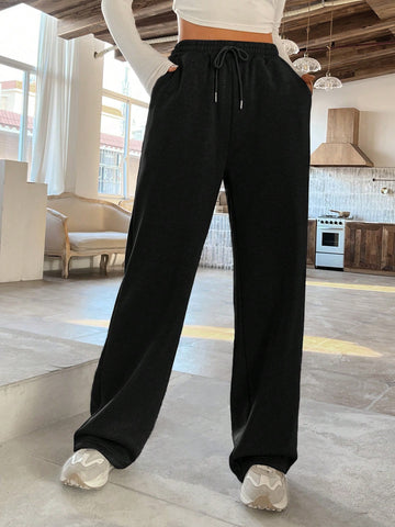 EZwear Women's Fleece Lined Straight Leg Sweatpants