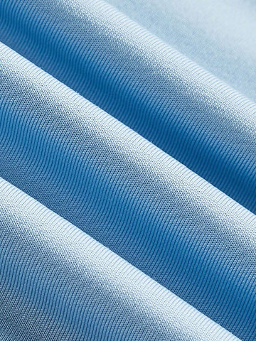 Women's High-Necked Vest With Elastic Waistband And Slim-Fit Cycling Tights Sportswear Set, Solid Color And Simple Design