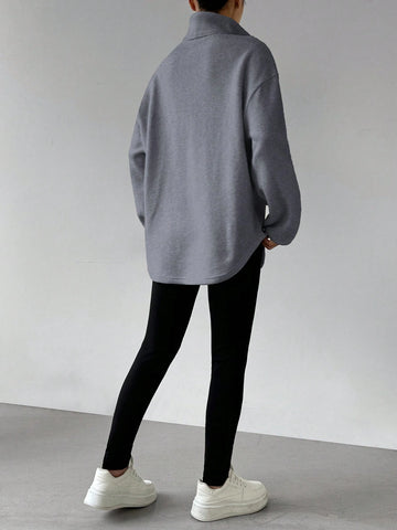 Women's New Arrival Letter Print Stand Collar Fleece Top And Elastic Waist Long Pants Suit, Autumn/Winter