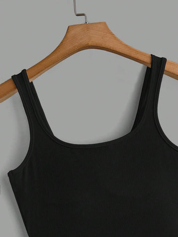 Women's Solid Color Simple Casual Bodysuit With Chest Padding, Summer