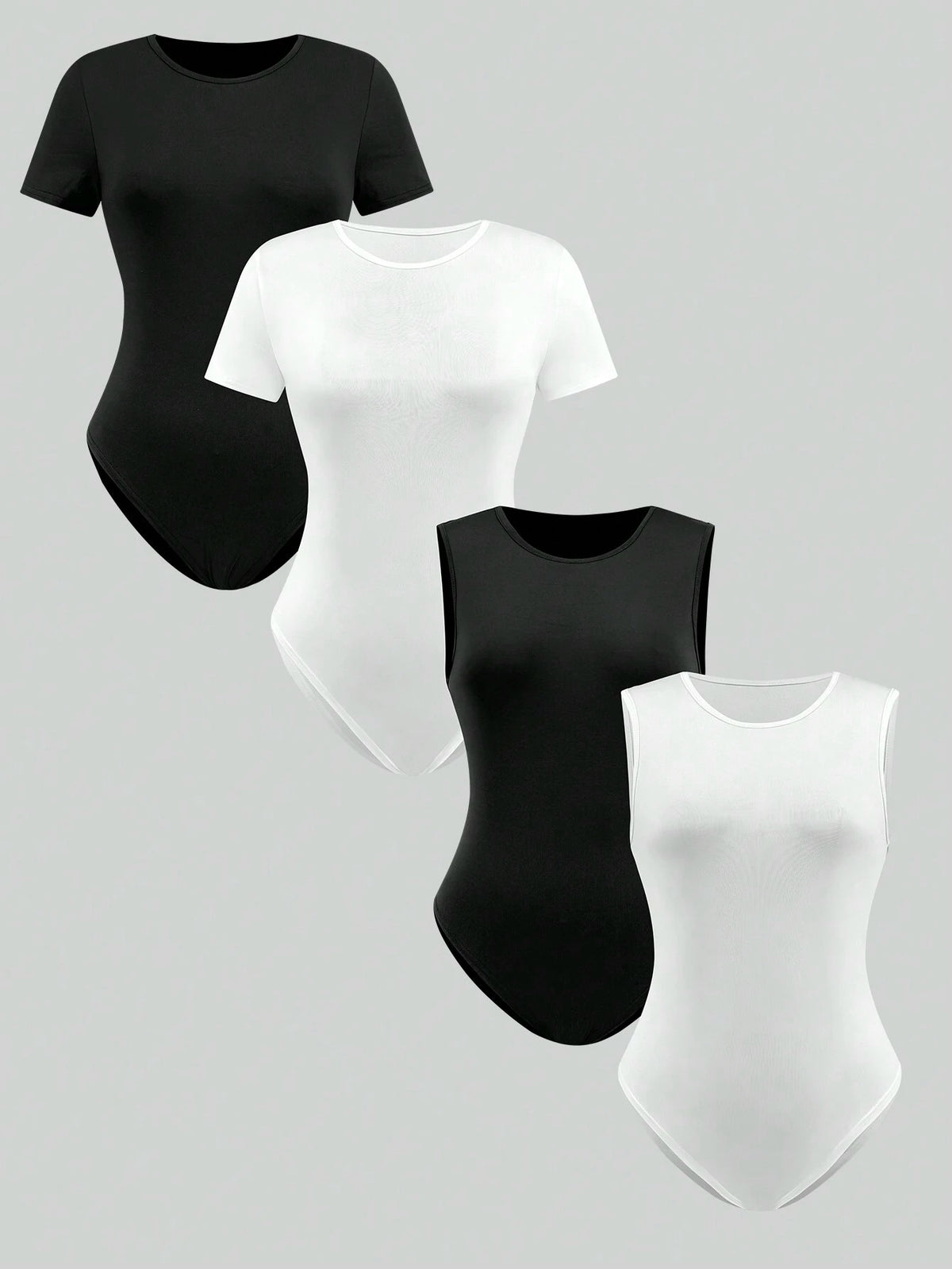 Women's Simple 4pcs Set Sexy Jumpsuits