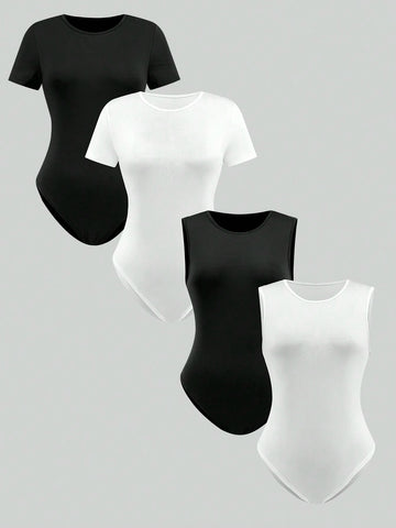 Women's Simple 4pcs Set Sexy Jumpsuits