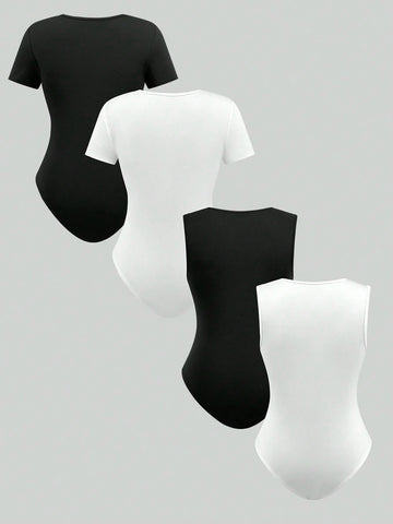 Women's Simple 4pcs Set Sexy Jumpsuits