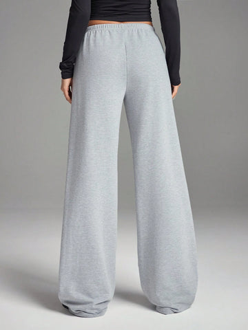 EZwear Women's Simple Tie Front Pocket Loose Sweatpants, Casual Everyday Wear