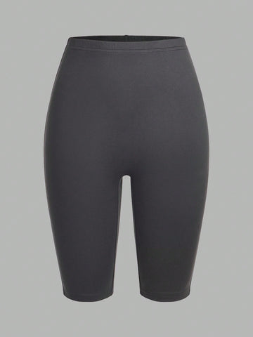 EZwear Women's Solid Color Casual Short Leggings, Suitable For Summer