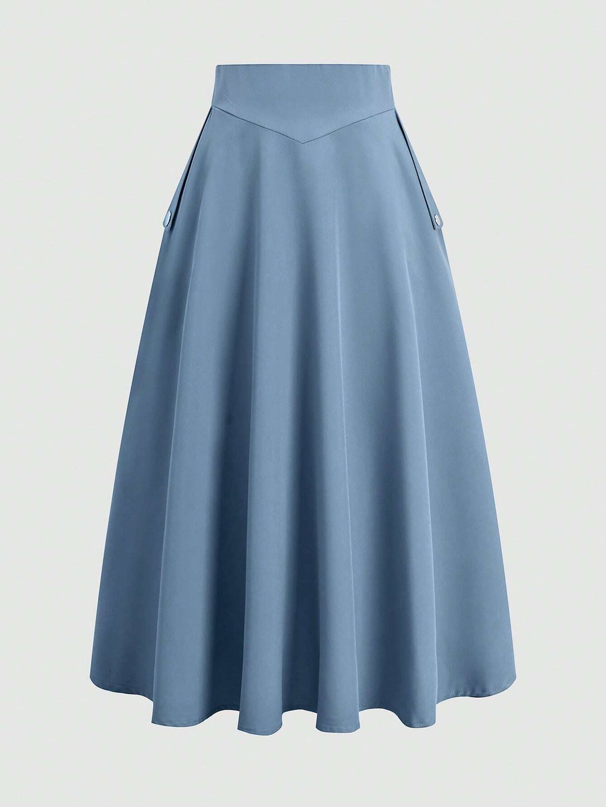 EZwear Women's Solid Color High Waist Pleated Elegant Skirt