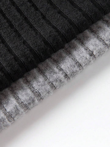 Women's Solid Color Ribbed Strapless Top And Bell Bottom Pants Two-Piece Set