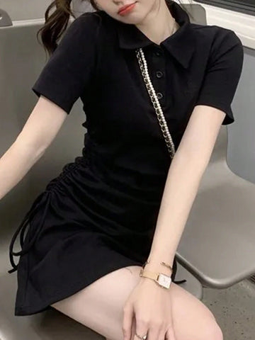 Women's Solid Color Simple Daily Short Sleeve Mini Dress