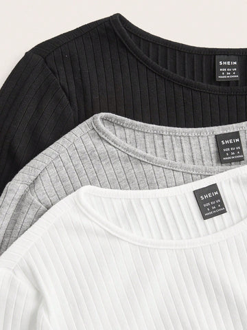 Women's Solid Crew Neck Long Sleeve Casual Slim Bodysuit