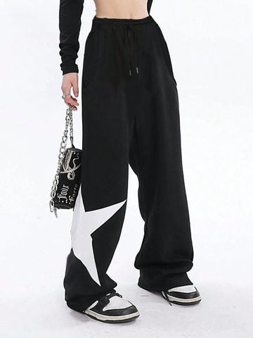 EZwear Women's Star Pattern Casual Loose Sweatpants