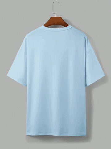 EZwear Women's Summer Casual Casual T-Shirt With Letter Print, Round Neck And Drop Shoulder Sleeves