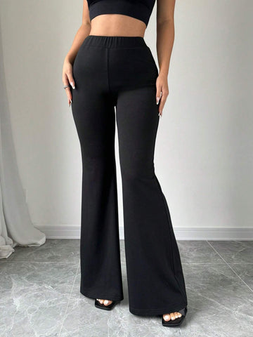 EZwear Women's Summer Casual Flared High Elasticity Slimming Long Pants