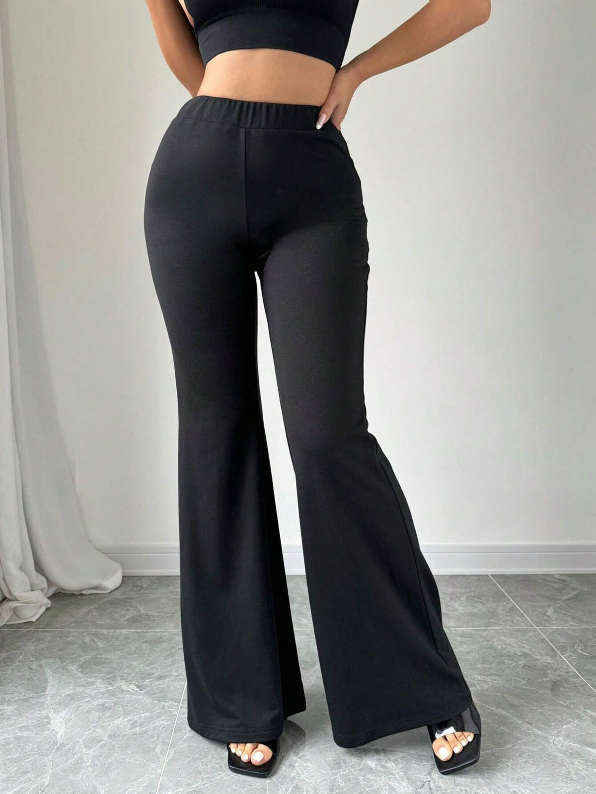 EZwear Women's Summer Casual Flared High Elasticity Slimming Long Pants