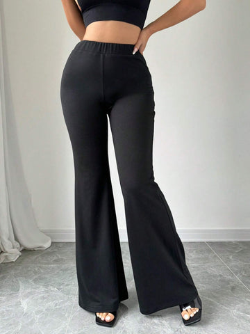 EZwear Women's Summer Casual Flared High Elasticity Slimming Long Pants