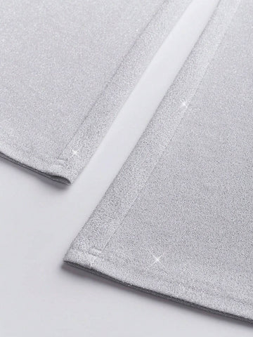 Women's Summer Fashionable Sparkling Hollow Out Flared Jumpsuit With Spaghetti Straps